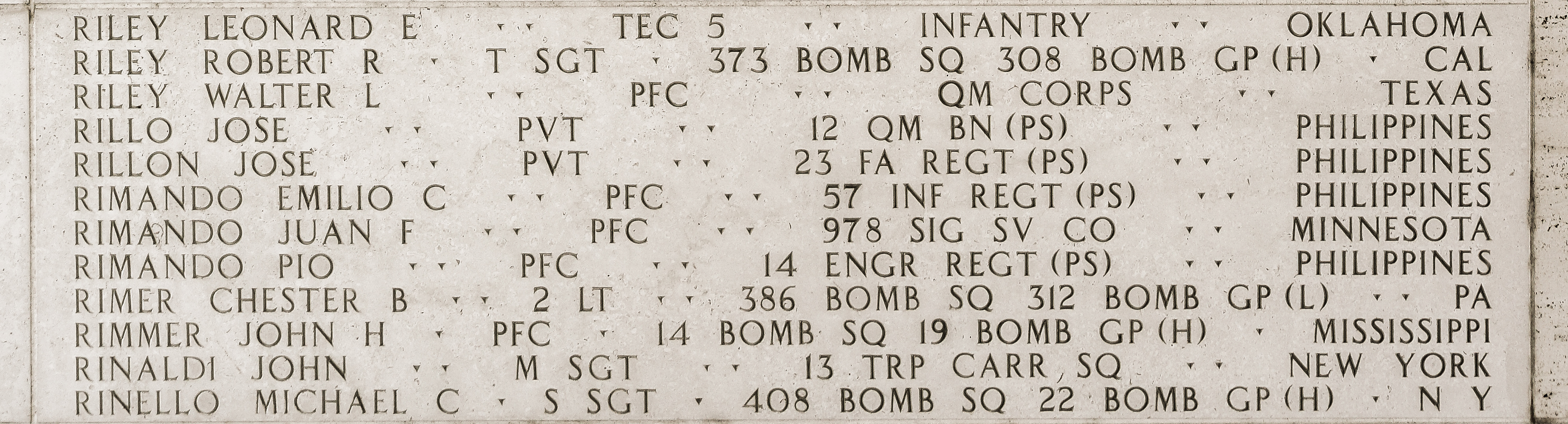 Juan F. Rimando, Private First Class